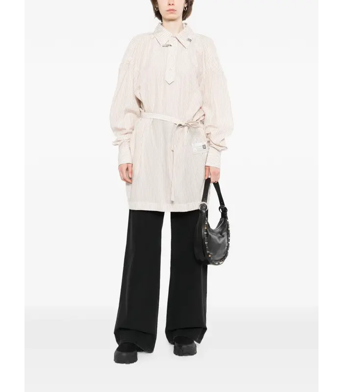 W SLEEVE SHIRTS DRESS BEIGE