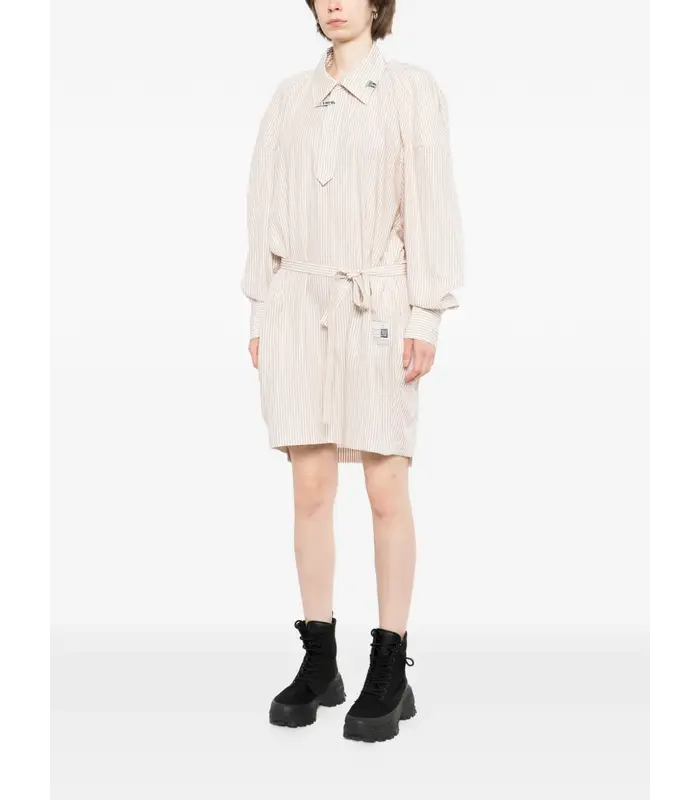 W SLEEVE SHIRTS DRESS BEIGE