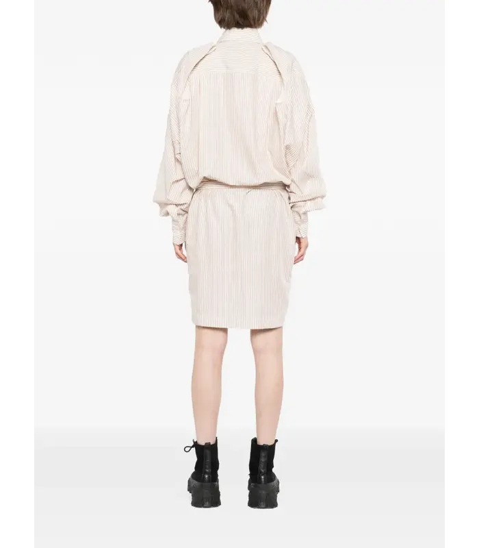 W SLEEVE SHIRTS DRESS BEIGE