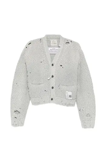 MAISON MIHARA YASUHIRO sun faded knit cardigan gray