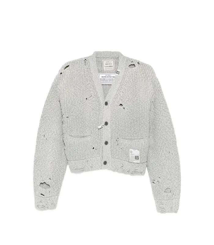 SUN FADED KNIT CARDIGAN GRAY