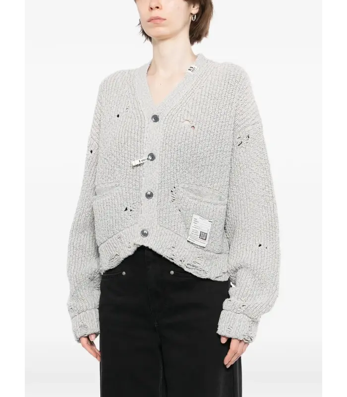 SUN FADED KNIT CARDIGAN GRAY