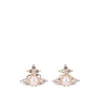 FEODORA EARRINGS GOLD / CHAMPAGNE CZ / PINK