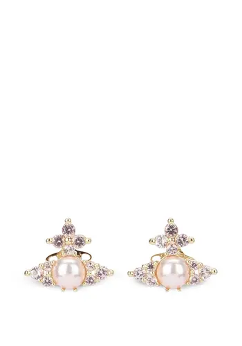 VIVIENNE WESTWOOD feodora earrings gold / champagne cz / pink VIVIENNE WESTWOOD feodora earrings gold / champagne cz / pink
