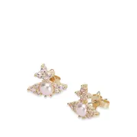 FEODORA EARRINGS GOLD / CHAMPAGNE CZ / PINK