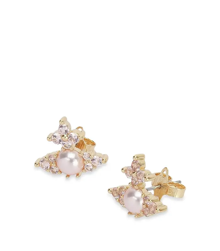 FEODORA EARRINGS GOLD / CHAMPAGNE CZ / PINK