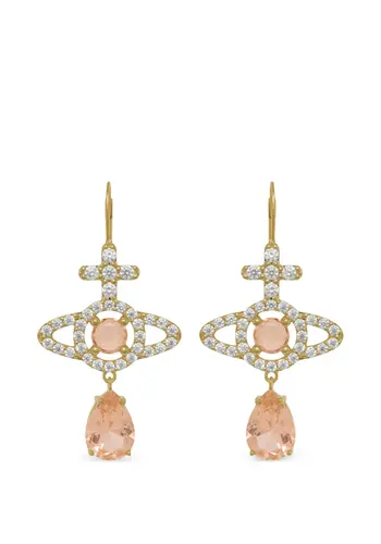 VIVIENNE WESTWOOD olympia cz drop earrings gold / white champagne VIVIENNE WESTWOOD olympia cz drop earrings gold / white champagne
