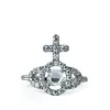 VIVIENNE WESTWOOD OLYMPIA CZ RING PLATINUM / WHITE
