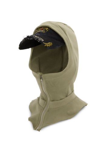 MARTINE ROSE cut peak hood black washed sage MARTINE ROSE cut peak hood black washed sage
