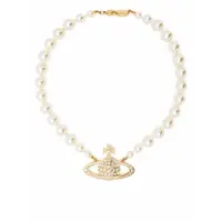 ONE ROW PEARL BAS RELIEF GOLD/CREAM/CRYSTAL