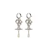 VIVIENNE WESTWOOD RIGOBERTA PEARL EARRINGS PLATINUM/CRYSTAL VELVET Crystal/CREAMROSE