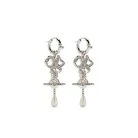RIGOBERTA PEARL EARRINGS PLATINUM/CRYSTAL VELVET Crystal/CREAMROSE