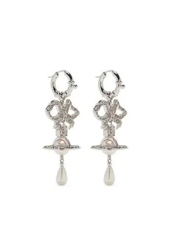 VIVIENNE WESTWOOD rigoberta pearl earrings platinum/crystal velvet crystal/creamrose