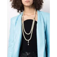 THREE ROW PEARL DROP CHOKER PLATINUM/PEARL/MULTI