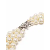 THREE ROW PEARL DROP CHOKER PLATINUM/PEARL/MULTI