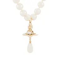 THREE ROW PEARL DROP CHOKER GOLD/PEARL/MULTI