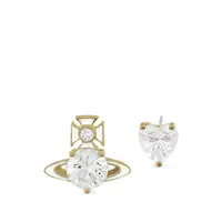 MILLIE EARRINGS GOLD / WHITE ENAMEL / WHITE