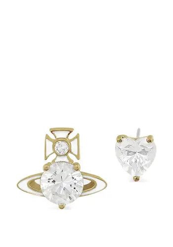 VIVIENNE WESTWOOD millie earrings gold/white enamel/white VIVIENNE WESTWOOD millie earrings gold/white enamel/white