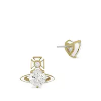 MILLIE EARRINGS GOLD / WHITE ENAMEL / WHITE