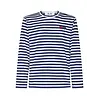 COMME DES GARCONS PLAY T-SHIRT DOUBLE BURGUNDY EMBLEM NAVY