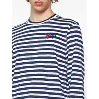 T-SHIRT DOUBLE BURGUNDY EMBLEM NAVY