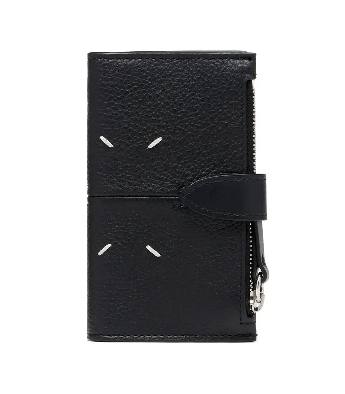 CARD HOLDER + COIN PURSE WITH ZIP BLACK
