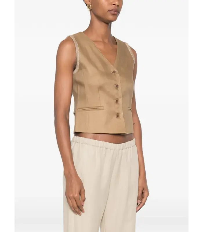 KNITTED WAISTCOAT DESERT