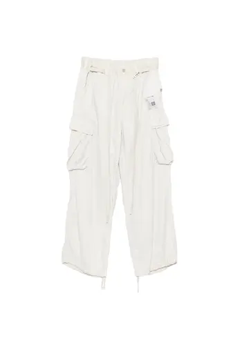 MAISON MIHARA YASUHIRO r/co satin cargo pants cream MAISON MIHARA YASUHIRO r/co satin cargo pants cream