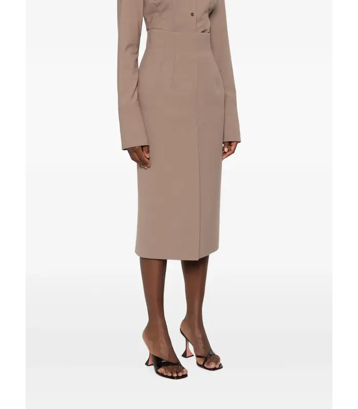JU0591 SKIRT DARK TAUPE