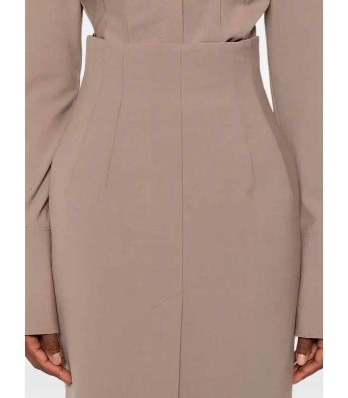 JU0591 SKIRT DARK TAUPE