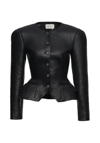 MAGDA BUTRYM leather 24 blazer black