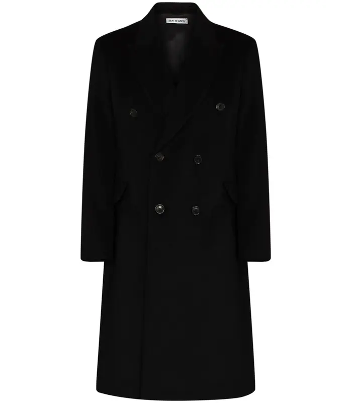 WHALE COAT BLACK HAIRY WOOL