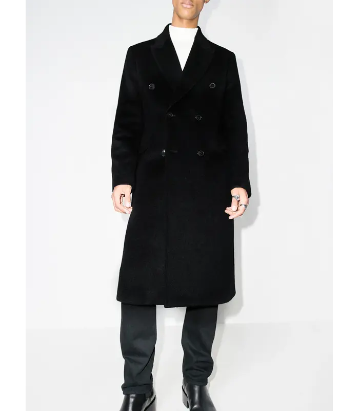 WHALE COAT BLACK HAIRY WOOL