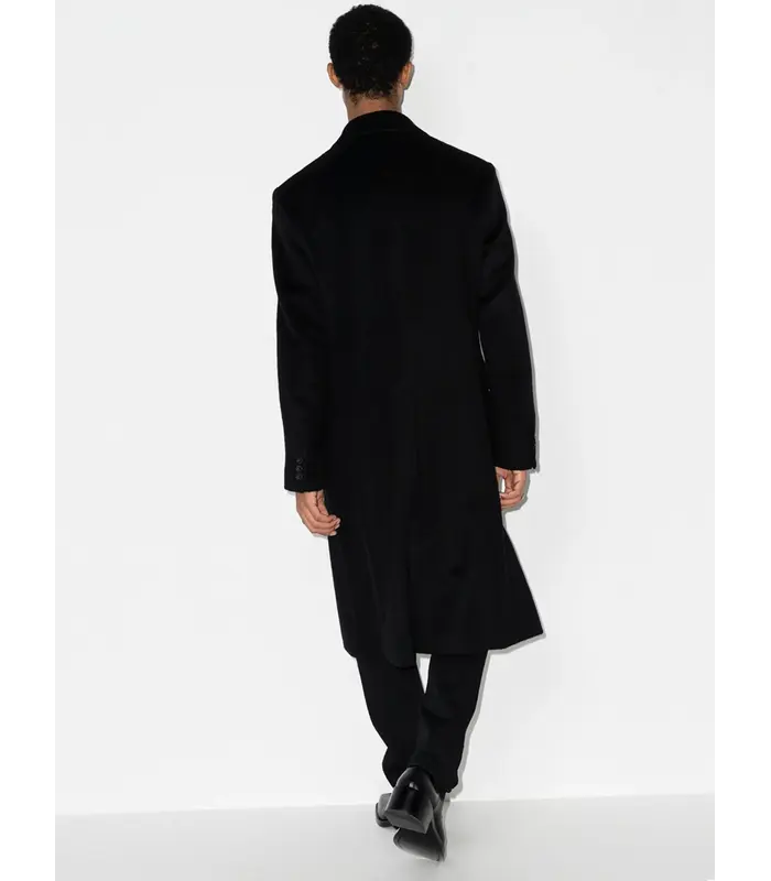 WHALE COAT BLACK HAIRY WOOL