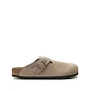 BIRKENSTOCK BOSTON SOFT FOOTBED SUEDE LEATHER UNISEX TAUPE