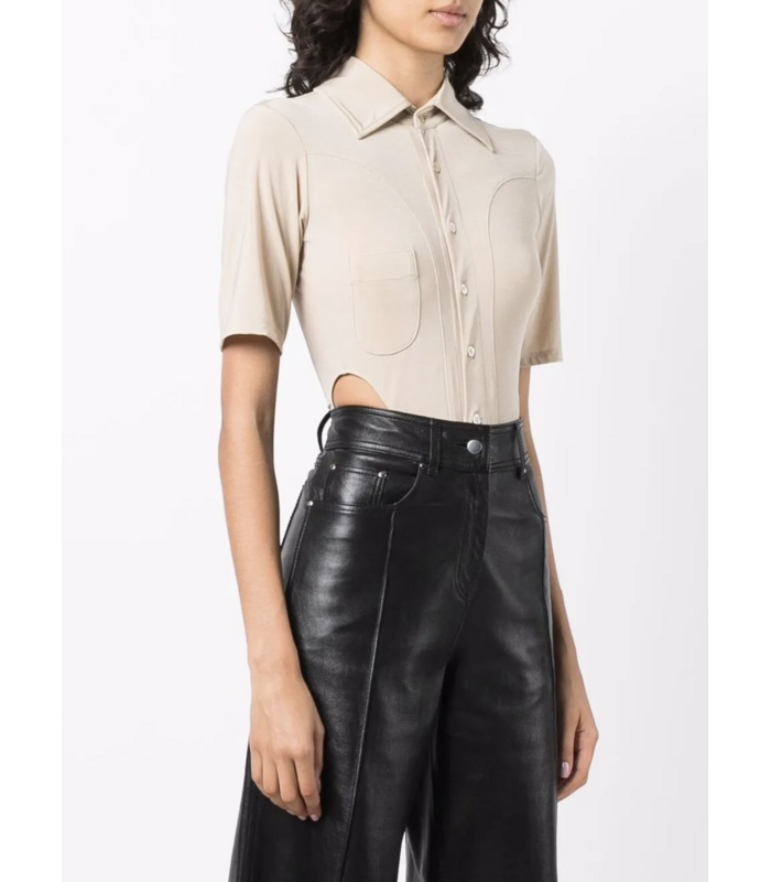 BIPEDS BODY BLOUSES SHORT SLEEVE CHAMPAGNE
