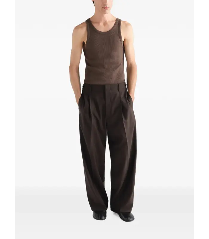 RIBBED TANK TOP CAROB