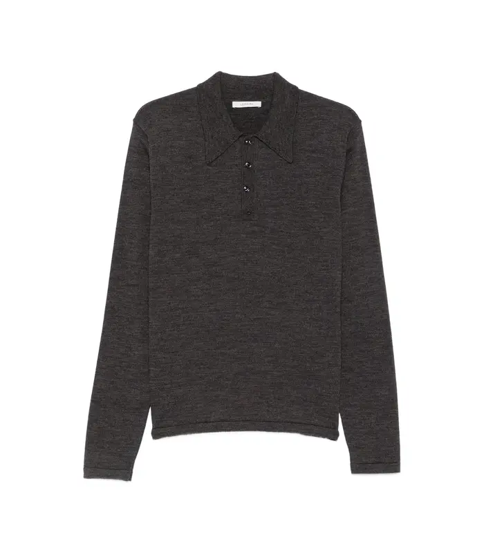 LS KNITTED POLO TOP ECORCE