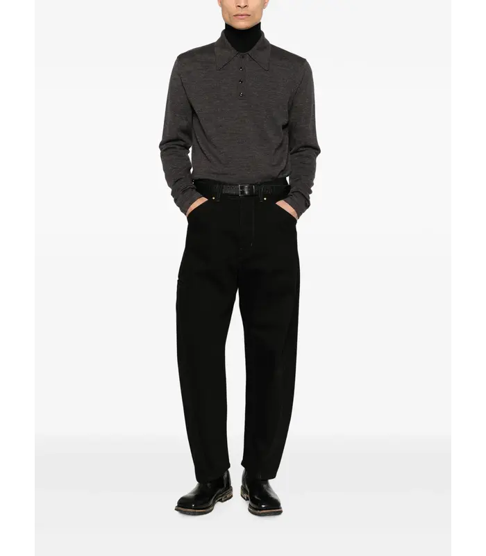LS KNITTED POLO TOP ECORCE