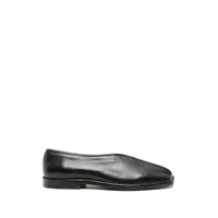 FLAT PIPED SLIPPERS BLACK/DARK CHOCOLATE