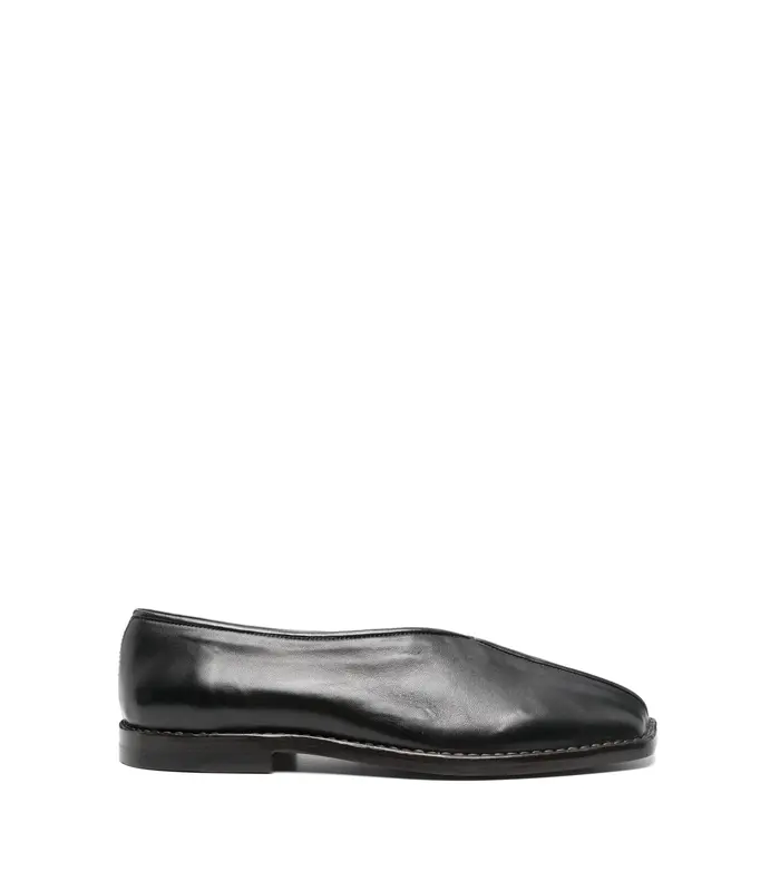 FLAT PIPED SLIPPERS BLACK/DARK CHOCOLATE
