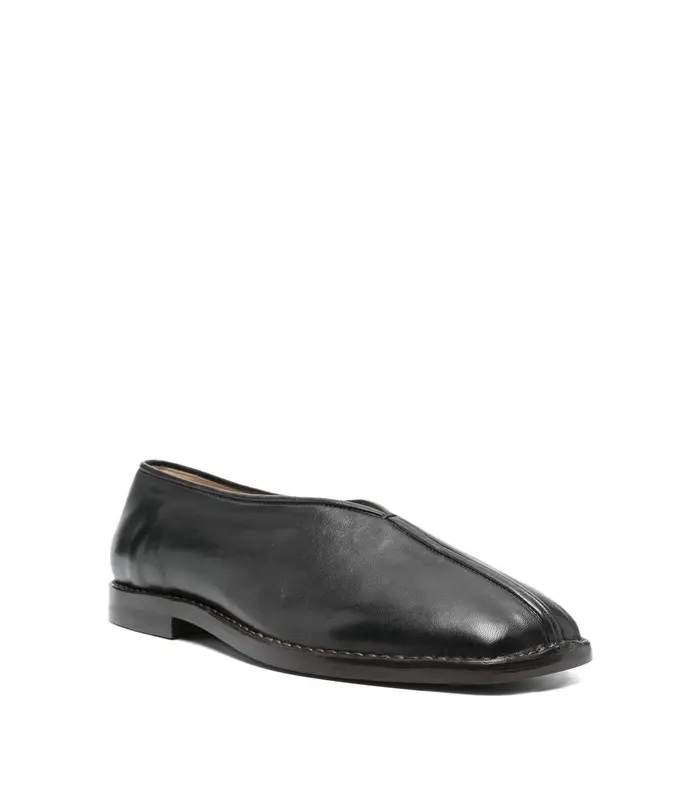 FLAT PIPED SLIPPERS BLACK/DARK CHOCOLATE