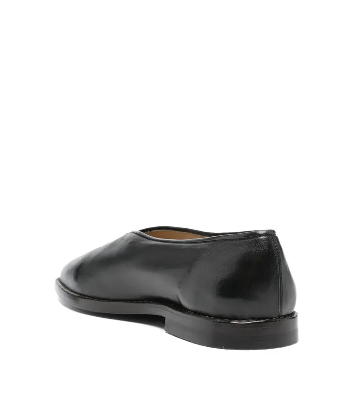 FLAT PIPED SLIPPERS BLACK/DARK CHOCOLATE