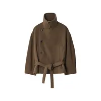 SHORT WRAP COAT MUD