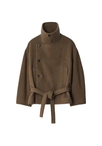 LEMAIRE short wrap coat mud LEMAIRE short wrap coat mud