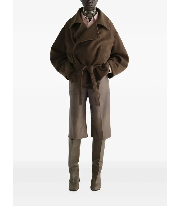 SHORT WRAP COAT MUD