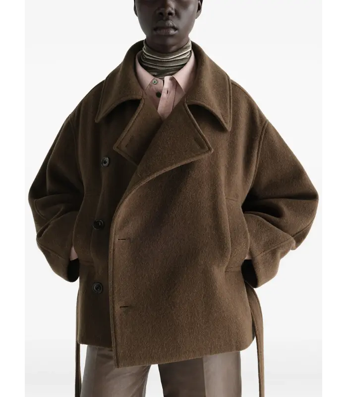 SHORT WRAP COAT MUD