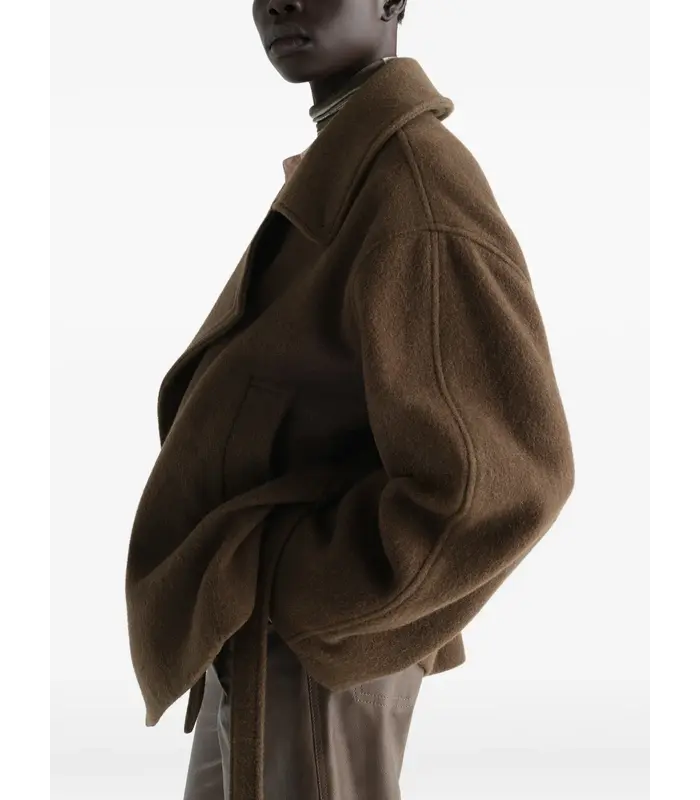 SHORT WRAP COAT MUD