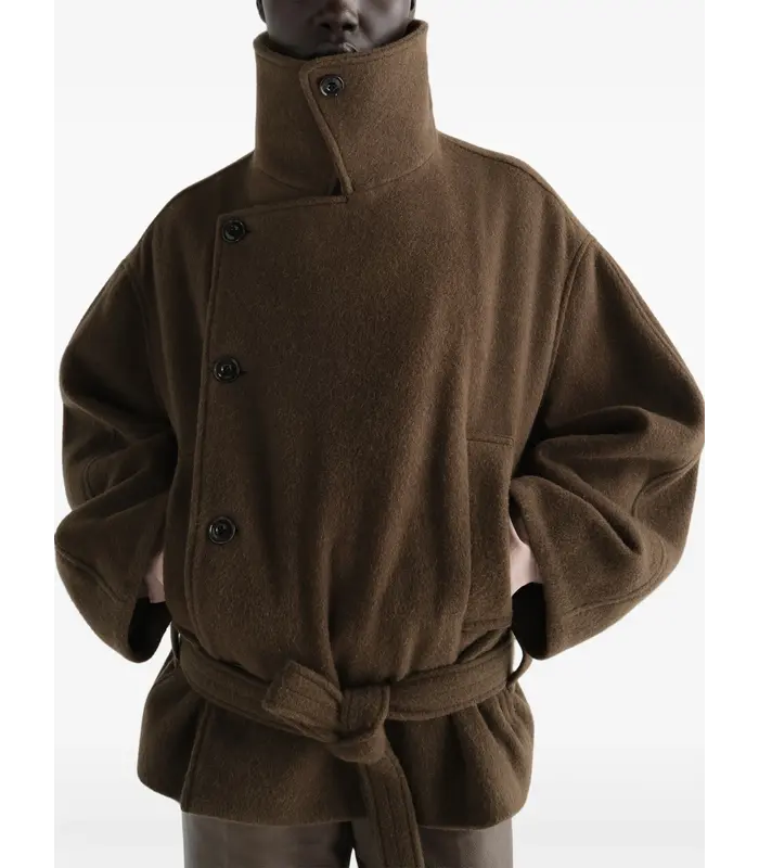 SHORT WRAP COAT MUD