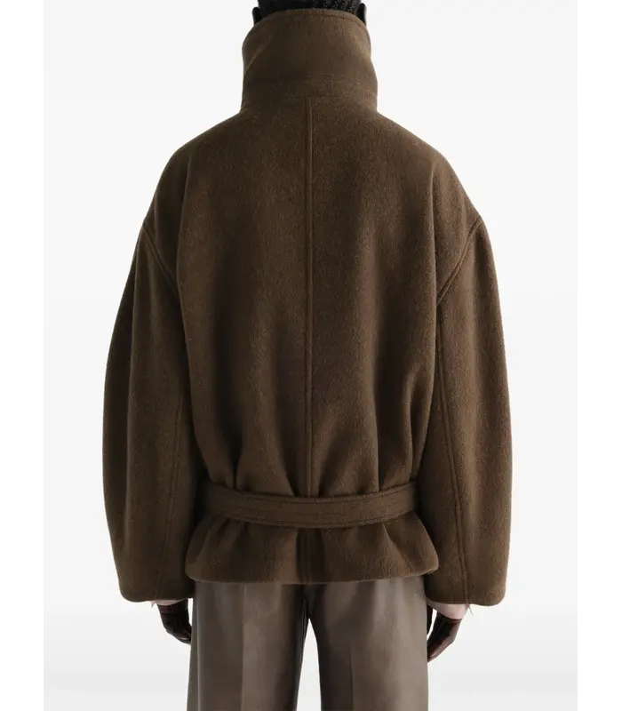 SHORT WRAP COAT MUD